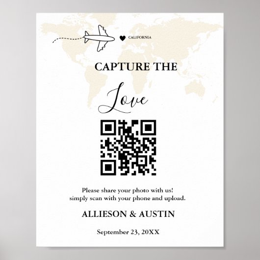 Hochzeit in Urlaubsort Capture Liebe QR Code Hochz Poster (Vorne)