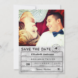 Hochzeit in Urlaubsort Chic Silver Gepäckanhänger  Save The Date