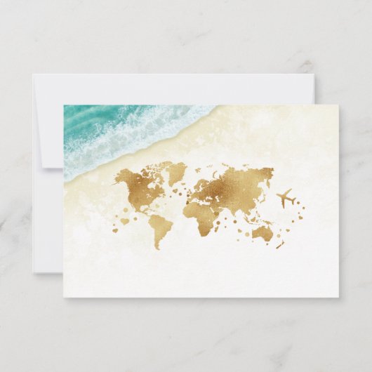 Hochzeit in Urlaubsort Compass Monogram QR Code RSVP Karte (Rückseite)