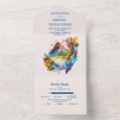 Hochzeit in Urlaubsort Costa Rica All In One Einladung (Innen Boden)