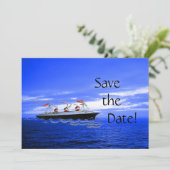 Hochzeit in Urlaubsort Cruise | Save the Date Schi (Stehend Vorderseite)