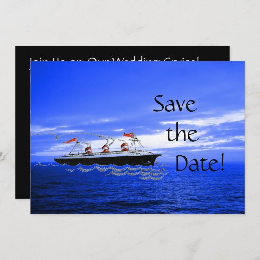 Hochzeit in Urlaubsort Cruise | Save the Date Schi (Vorne/Hinten)
