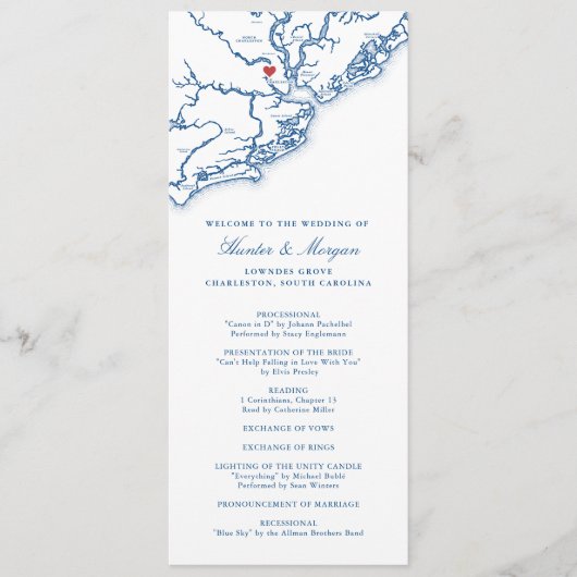 Hochzeit in Urlaubsort der Marine Charleston South Programm (Vorderseite)