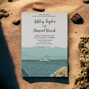 Hochzeit in Urlaubsort der Vintagen Seeschifffahrt Einladung
