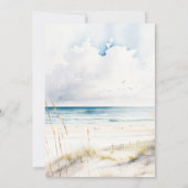 Hochzeit in Urlaubsort des Aquarells Einladung (Rückseite)