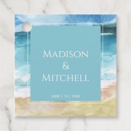 Hochzeit in Urlaubsort des Aquarells Geschenkanhänger