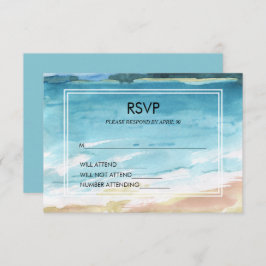 Hochzeit in Urlaubsort des Aquarells RSVP Karte