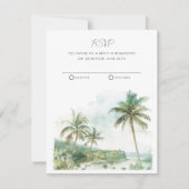 Hochzeit in Urlaubsort des Aquarells RSVP Karte (Vorderseite)