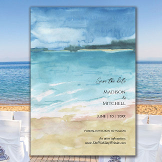 Hochzeit in Urlaubsort des Aquarells Save The Date