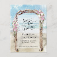 Hochzeit in Urlaubsort des Aquarells Save the Date