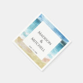 Hochzeit in Urlaubsort des Aquarells Serviette (Ecke)