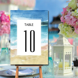 Hochzeit in Urlaubsort des Aquarells Tischnummer