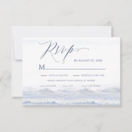 Hochzeit in Urlaubsort des Blauen und des Weißen O RSVP Karte