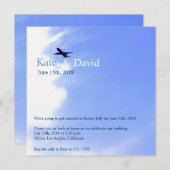 Hochzeit in Urlaubsort des Flugzeugs Einladung (Vorne/Hinten)