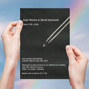 ©Hochzeit in Urlaubsort des Höhenflugzeugs Einladung