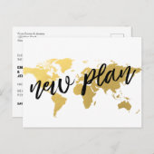 Hochzeit in Urlaubsort des neuen Weltplans Postkarte (Vorne/Hinten)