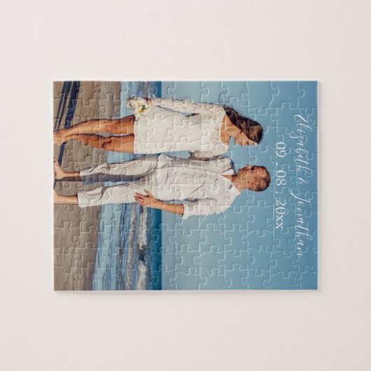 Hochzeit in Urlaubsort des personalisierten Fotos Puzzle (Horizontal)