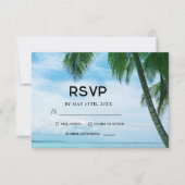Hochzeit in Urlaubsort des tropischen Palmenhains RSVP Karte (Vorderseite)
