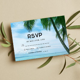 Hochzeit in Urlaubsort des tropischen Palmenhains RSVP Karte
