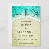 Hochzeit in Urlaubsort des tropischen Strandes Sav Einladung (Vorderseite)