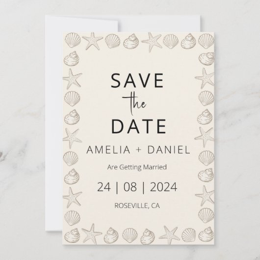 Hochzeit in Urlaubsort des tropischen Strandes Sav Einladung (Vorderseite)