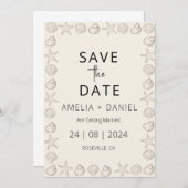 Hochzeit in Urlaubsort des tropischen Strandes Sav Einladung (Vorne/Hinten)