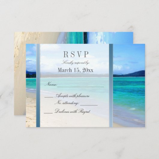 HOCHZEIT IN URLAUBSORT DIY UAWG RSVP KARTE (Vorne/Hinten)