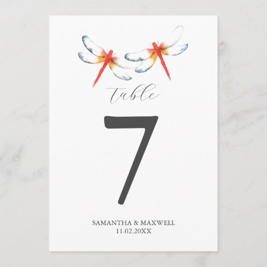 Hochzeit in Urlaubsort druckbare Tischnummern (Rückseite)