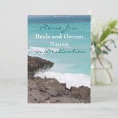 Hochzeit in Urlaubsort Einladung (Stehend Vorderseite)