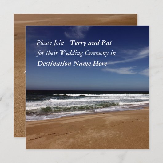 Hochzeit in Urlaubsort Einladung (Vorne/Hinten)