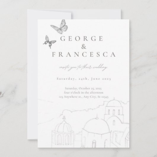 Hochzeit in Urlaubsort Einladung (Vorderseite)