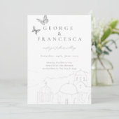 Hochzeit in Urlaubsort Einladung (Stehend Vorderseite)