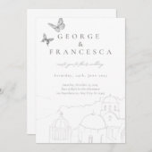 Hochzeit in Urlaubsort Einladung (Vorne/Hinten)