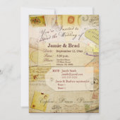 Hochzeit in Urlaubsort Einladung in Creme (Vorderseite)