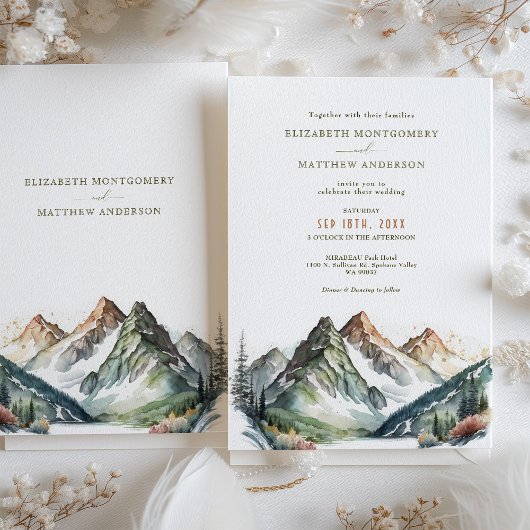 Hochzeit in Urlaubsort Einladung Wasserfarbe