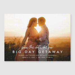 Hochzeit in Urlaubsort--Foto-Magnet Magnetkarte