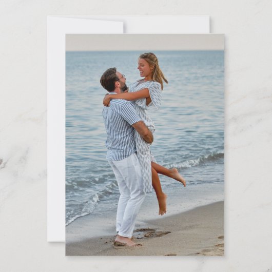 Hochzeit in Urlaubsort Foto Save The Date (Rückseite)