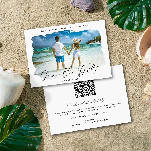 Hochzeit in Urlaubsort Foto Save the Date