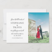 Hochzeit in Urlaubsort Foto Save the Date Goldkart (Rückseite)