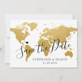 Hochzeit in Urlaubsort Foto Save the Date Goldkart