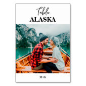 Hochzeit in Urlaubsort Foto Stadt Tischnummer (Vorderseite)