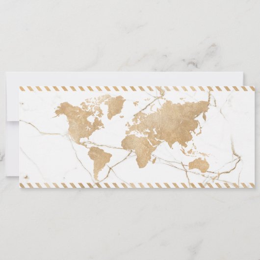 Hochzeit in Urlaubsort Gold Boarding Pass QR Code Einladung (Rückseite)