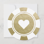 Hochzeit in Urlaubsort Gold Poker Chip Save The Date (Rückseite)