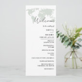 Hochzeit in Urlaubsort Green Wedding Program Card Einladung (Stehend Vorderseite)