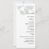 Hochzeit in Urlaubsort Green Wedding Program Card Einladung (Vorderseite)