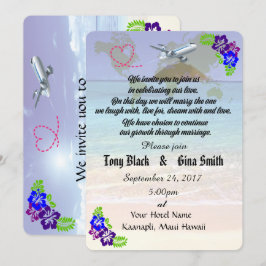 Hochzeit in Urlaubsort Hawaii Einladung