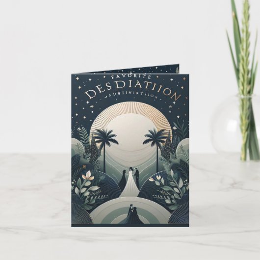 HOCHZEIT IN URLAUBSORT INVITATION CARD EINLADUNG (Vorderseite)