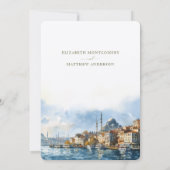 Hochzeit in Urlaubsort Istanbul Türkei Einladung (Rückseite)