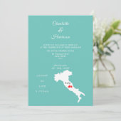 Hochzeit in Urlaubsort Italien Europa Einladung (Stehend Vorderseite)