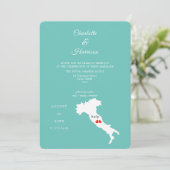 Hochzeit in Urlaubsort Italien Europa Einladung (Stehend Vorderseite)